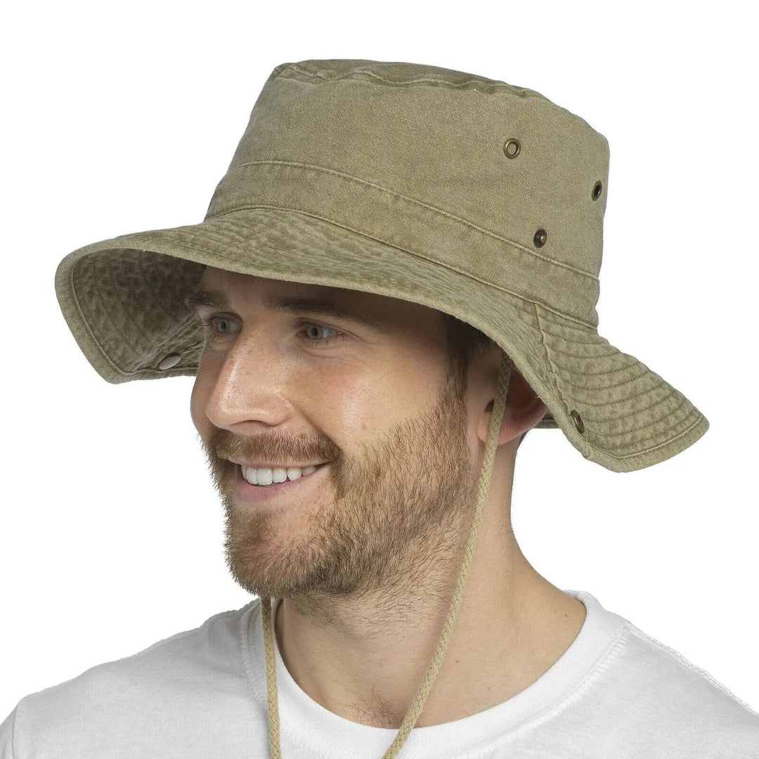 2025 Blaue Cowboy-Wander-Eimerhüte mit Schnur, Herren-Denim-Strand-Sonnenhut für Damen, Outdoor, Paar, Bob, Panama, Sommer-Fischerkappe Festival Outfits | Techno Shirts | Rave Clothing