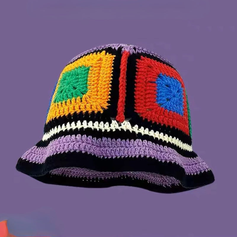 2023 herbst Neue Häkeln Koreanische Handgemachte Eimer Hut Frauen Weben Gestrickte Hut Y2k Mode Blumen Herbst Winter Mützen Becken Kappe Festival Outfits | Techno Shirts | Rave Clothing