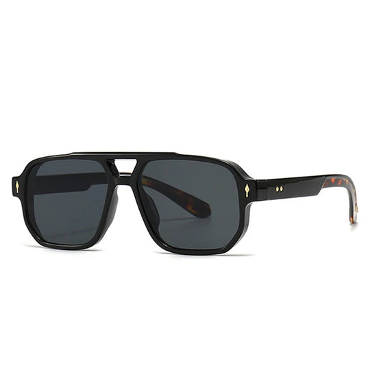 SHAUNA Retro Doppel Brücken Quadrat Sonnenbrille Frauen Gradient Shades UV400 Mode Marke Designer Nieten Männer Sonnenbrille Festival Outfits | Techno Shirts | Rave Clothing