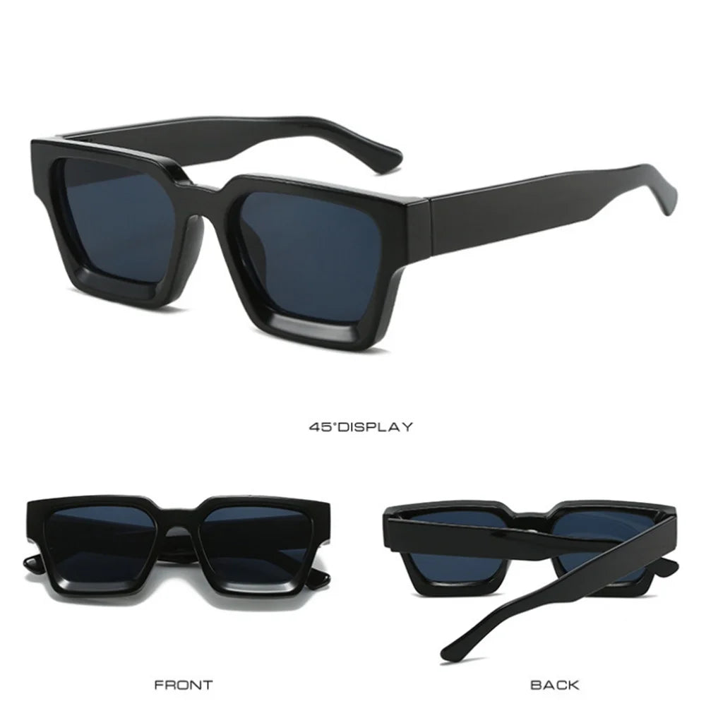 KLASSNUM Männer Sonnenbrille mit quadratischem Rahmen, 2025, Luxusmarke, Designer-Sonnenbrille, Retro, trendige Farbtöne, UV400, Unisex, Damenbrille, Neu Festival Outfits | Techno Shirts | Rave Clothing