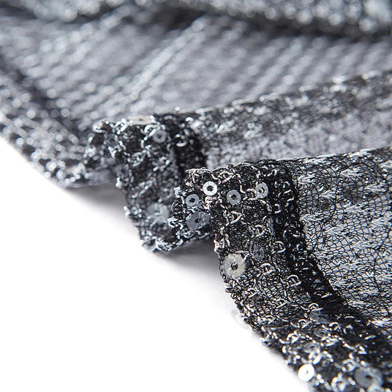 2024 Summer New Fashion Glitter Sequin Tank Tops Men Sexy Partywear Hollow Out Transparent Camisoles Mens Vintage Mesh Vest Top Festival Outfits | Techno Shirts | Rave Clothing