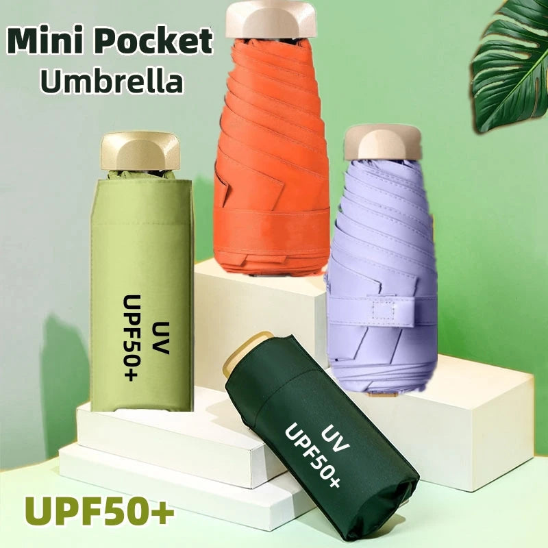 UPF50+ Mini-Sonnenschirm, kleine Tasche, Regen-Reise-Regenschirm, Vinyl, faltbarer Regenschirm, UV-Schutz, Sonnenschutz, Taschen-Sonnenschirm-Kapsel Festival Outfits | Techno Shirts | Rave Clothing