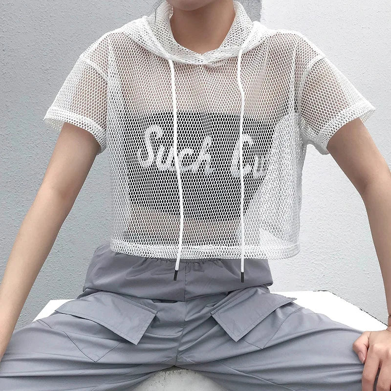 kikinky mesh shirt damen weiss 